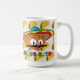 Caneca De Café 15 Ounce Senador Gato Taco Amante Grande