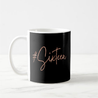 Caneca De Café 16ª Hashtag Milestone Sweet 16 XVI