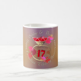 Caneca De Café 17º Aniversário do Casamento Carnelian Ring