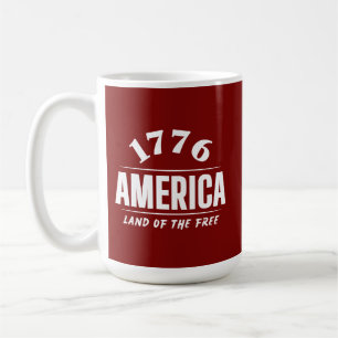 CANECA DE CAFÉ 1776 AMÉRICA TERRA DA LIBERDADE 4 DE JULHO LIBERDA