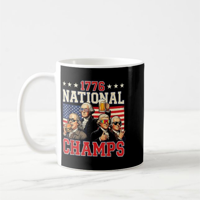 Caneca De Café 1776 Campeões Nacionais Patriótico Divertido Améri (Esquerda)