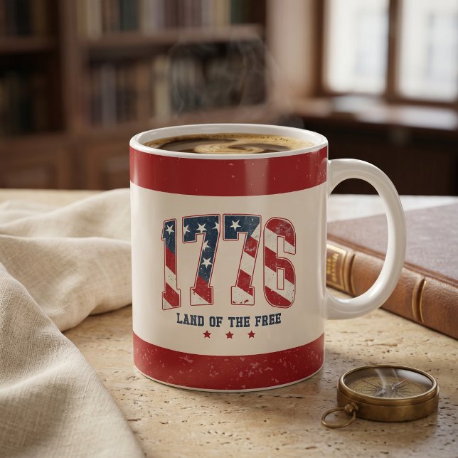Caneca De Café 1776 Dia da Independência 4 de Julho (Criador carregado)