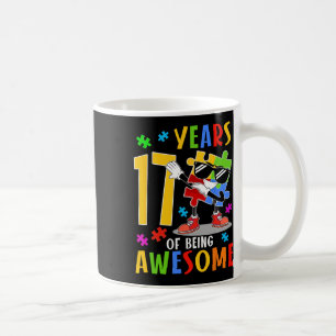 Caneca De Café 17 Anos Sendo Incrível Aniversário Dabbing Autismo
