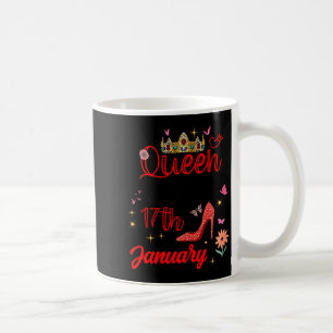 Caneca De Café 17 de janeiro Aniversário Esta Rainha Nasceu Em Ja