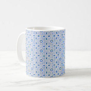 Caneca De Café 1870s Azul e Branco Calico 3