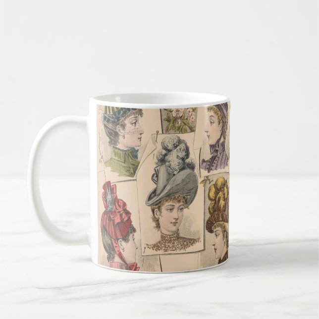 Caneca De Café 1887 Chapa de Chapéu Vitoriano Francesa (Esquerda)