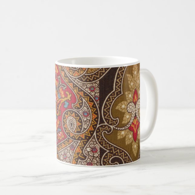 Caneca De Café 1887 Paisley com Flores (Frente Esquerda)