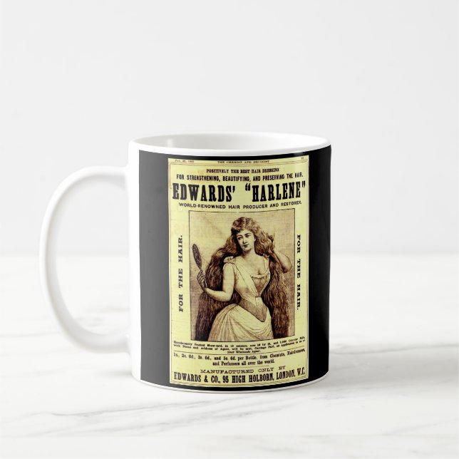 Caneca De Café 1893 e para o restaurador de cabelo Harlene (Esquerda)
