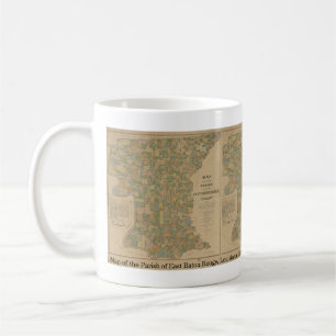 Caneca De Café 1895 Mapa da Paróquia de East Baton Rouge, La