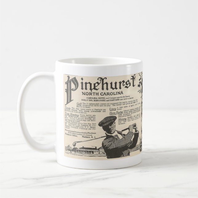 Caneca De Café 1916 Ad PINEHURST, NC Golf Tourist Destination (Esquerda)