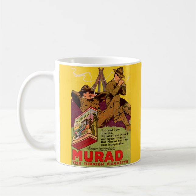 Caneca De Café 1918 WWI Murad Cigarros e cigarros (Esquerda)