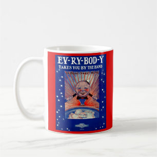 Caneca De Café 1919 Ev-Ry-Bod-Y te leva pela folha de música
