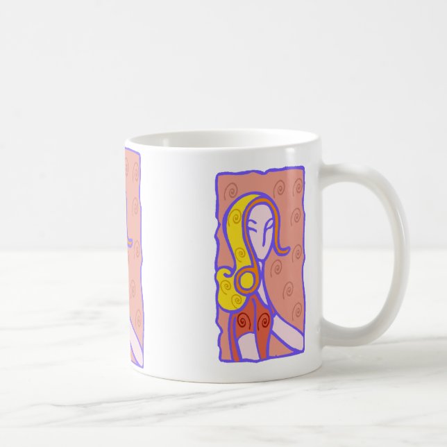 Caneca De Café 1920 Leo Woman de vestido laranja (Direita)