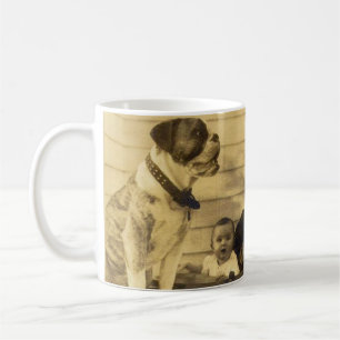 Caneca De Café 1920 pitbull guarda bebê