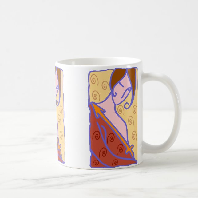 Caneca De Café 1920 Sagittarius Mulher de laranja (Direita)