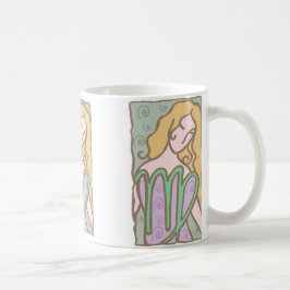 Caneca De Café 1920 Virgo Mulher na lavanda