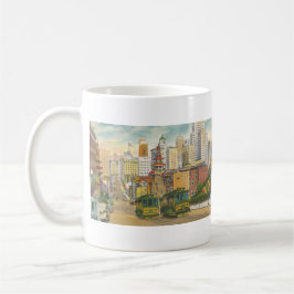 Caneca De Café 1934 San Francisco, cartão postal da CA linen