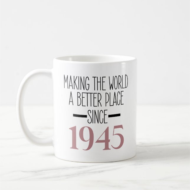 Caneca De Café 1945 Aniversário, 80, Mulheres Homens (Esquerda)