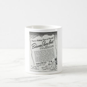 CANECA DE CAFÉ 1949: ANÚNCIO DE TURISMO PARA O HOTEL SHORES BAHAM