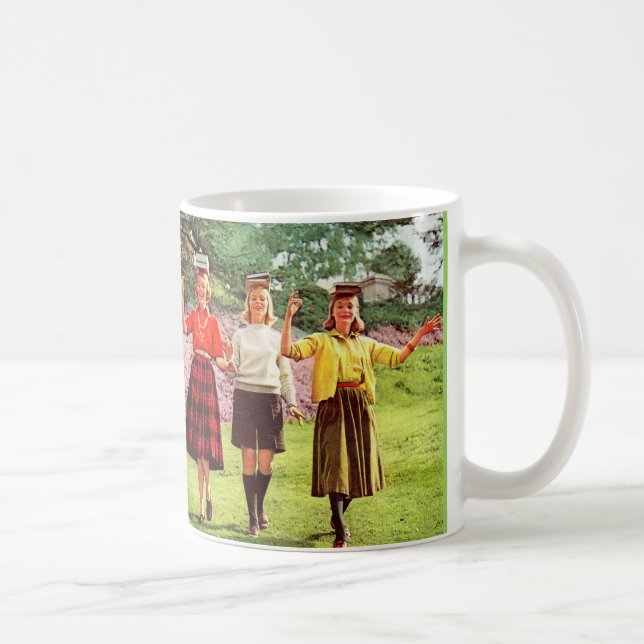 Caneca De Café 1960 adolescentes com livros na cabeça (Direita)