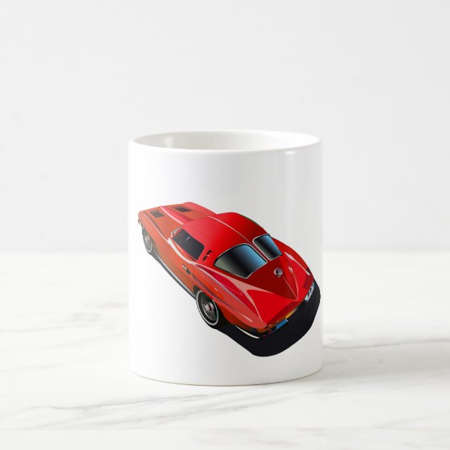 Caneca De Café 1963 Corvette SPLIT Red Mug (Centro)
