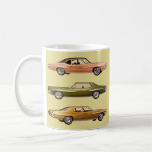 Caneca De Café 1970 três carros musculares