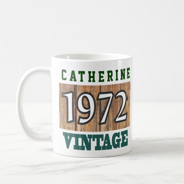 Caneca De Café 1972 Ano de Nascimento - Celebração de Aniversário (Esquerda)