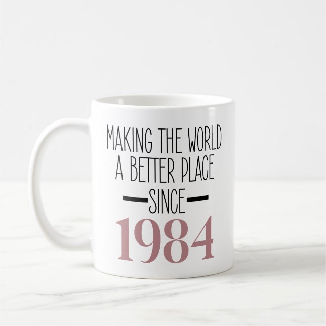Caneca De Café 1984 Aniversário dos 40 anos Mulheres presentes (Esquerda)
