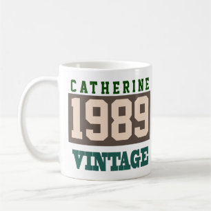 Caneca De Café 1989 Ano de Nascimento - Celebração de Aniversá