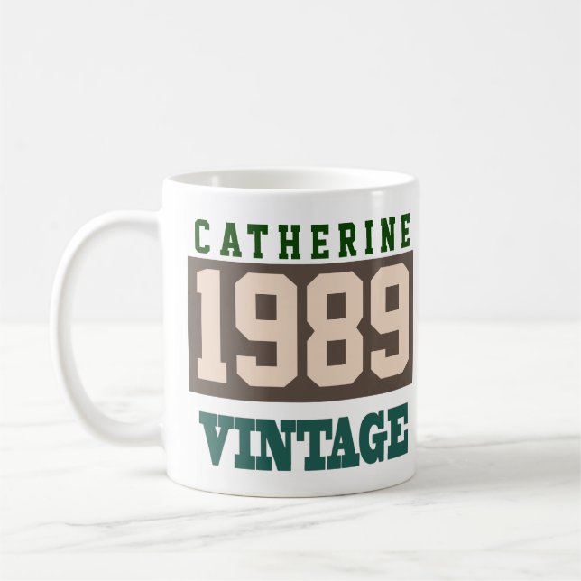 Caneca De Café 1989 Ano de Nascimento - Celebração de Aniversário (Esquerda)