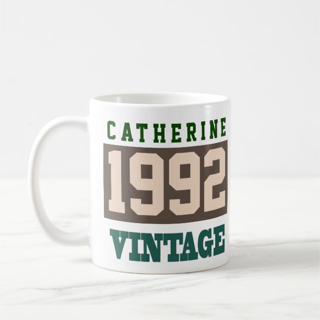 Caneca De Café 1992 Ano de Nascimento - Celebração de Aniversário (Esquerda)