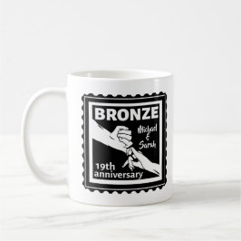 Caneca De Café 19.º aniversário de casamento de mãos dadas