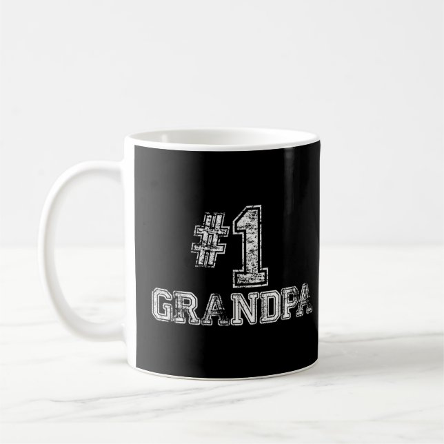Caneca De Café 1 Avô - Presente de Dia de os pais Número Um (Esquerda)