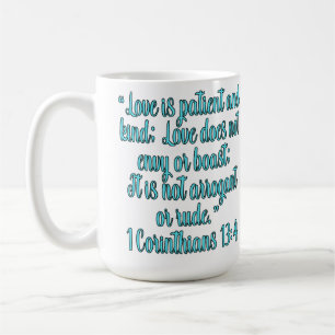 Caneca De Café 1 Coríntios 13:4 O Amor É Paciente E Bondoso