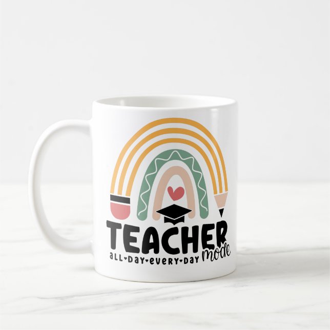 Caneca De Café 1 - Engraçado Modo de Professora Ensinando Present (Esquerda)