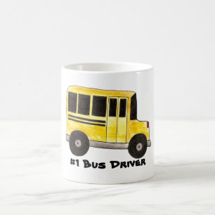 Caneca De Café #1 Ensino de Professores de Ônibus Escolar Amarelo
