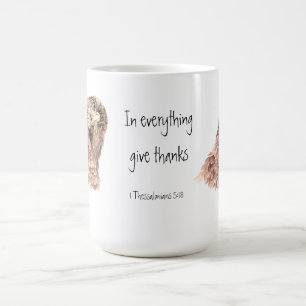 Caneca De Café 1 escritura do 5:18 de Thessalonians, pássaro