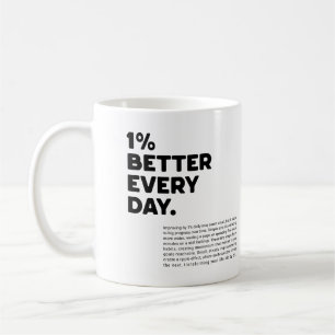 Caneca De Café 1% melhor a cada dia de motivação
