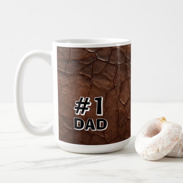 Caneca De Café #1 Pai de couro (Com Donut)