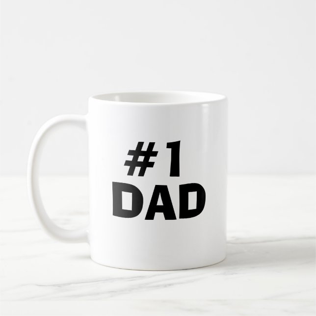 Caneca De Café #1 Papai Presente Personalizado com Foto para o Di (Esquerda)