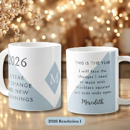 Caneca De Café 1. Resolução de Ano Novo para 2026 Ano de Mudança