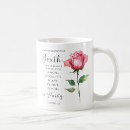 Caneca De Café 1 Timothy 4:12 - Bíblia Juvenil Verse Flor