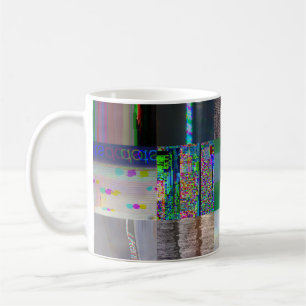 Caneca De Café 1C9984DA Arte Glitch Distorção Digital Vaporwave