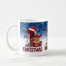 Caneca De Café 1rua de Natal Santa Hat White Snow Reindeer