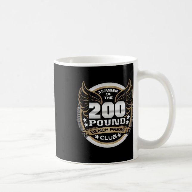 Caneca De Café 200 Pound Bench Press Club For Weightlifter Gym  (Direita)