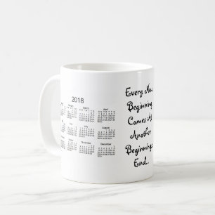 Caneca De Café 2018-2019 Novo calendário branco de iniciantes: J