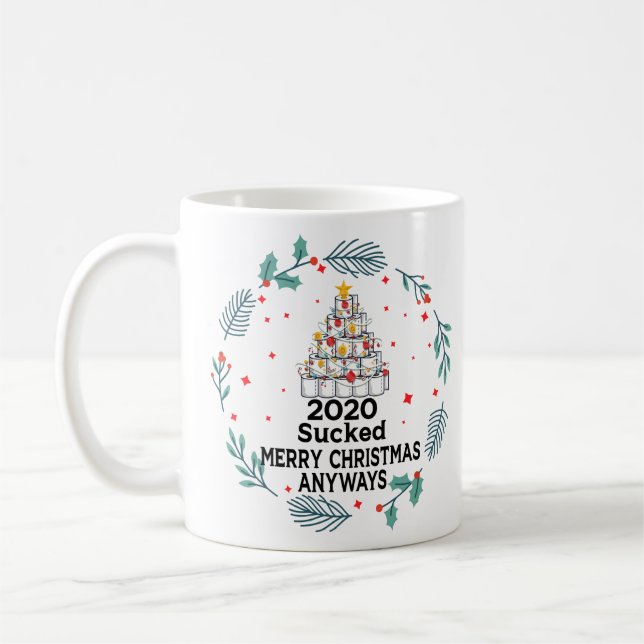 Caneca De Café 2020 Chupou Feliz Natal De Qualquer Forma, pandemi (Esquerda)