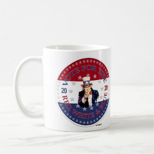 Caneca De Café 2020 Votar Para O Tio Vermelho, Branco e Azul Sam