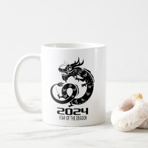 Caneca De Café 2024 Feliz Ano Novo do Dragão Chinês