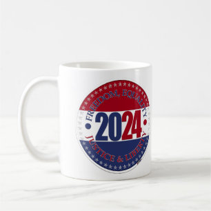 Caneca De Café 2024 Liberdade Vermelha Azul, Igualdade, Justiça,